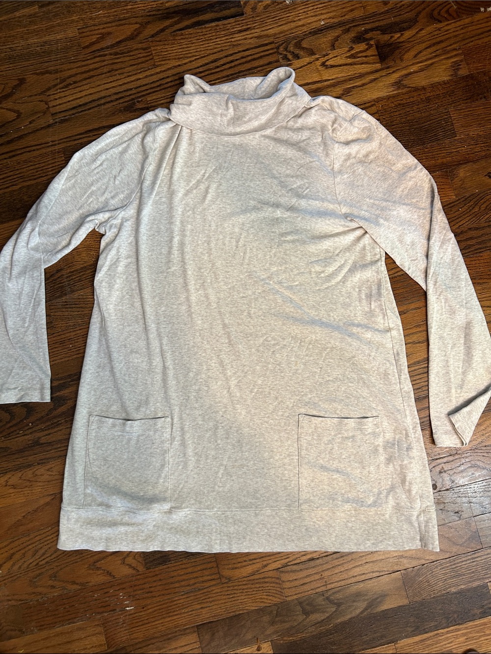 J. Jill Light Heather Gray Cowl Neck Tunic with Pockets